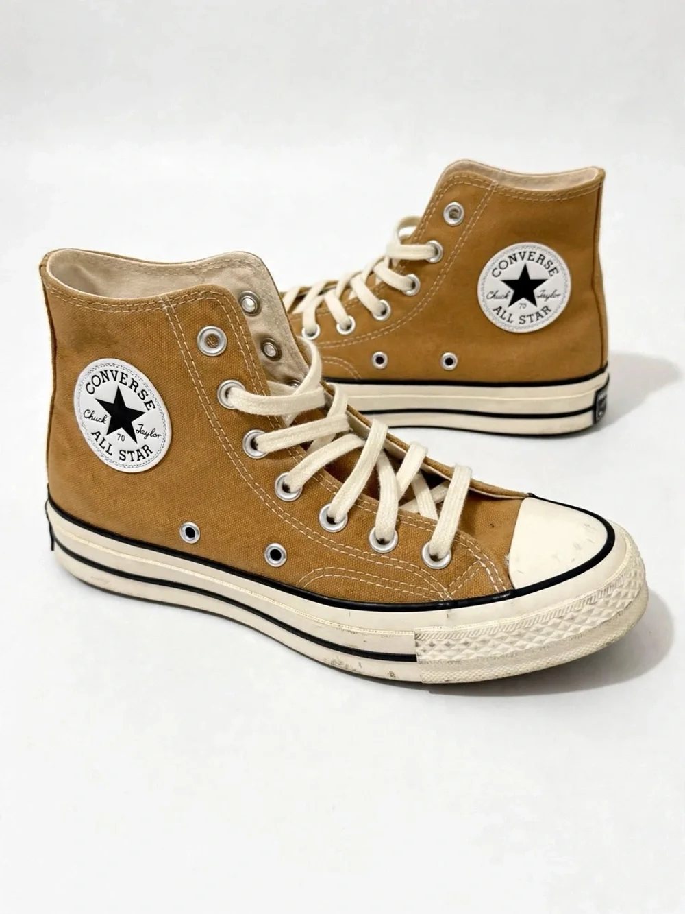 Converse Kids High Top Sneakers in Tan Canvas
